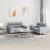 Set de canapele cu perne, 2 piese, gri deschis, material textil GartenMobel Dekor