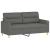 Set de canapele cu perne, 2 piese, gri închis, material textil GartenMobel Dekor