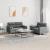 Set de canapele cu perne, 2 piese, gri închis, material textil GartenMobel Dekor