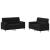 Set de canapele cu perne, 2 piese, negru, material textil GartenMobel Dekor