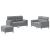 Set de canapele cu perne, 3 piese, gri deschis, textil GartenMobel Dekor