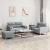 Set de canapele cu perne, 3 piese, gri deschis, textil GartenMobel Dekor