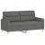 Set de canapele cu perne, 3 piese, gri închis, textil GartenMobel Dekor