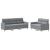 Set de canapele cu perne, 2 piese, gri deschis, textil GartenMobel Dekor