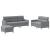 Set de canapele cu perne, 3 piese, gri deschis, textil GartenMobel Dekor