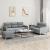 Set de canapele cu perne, 3 piese, gri deschis, textil GartenMobel Dekor
