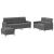 Set de canapele cu perne, 3 piese, gri închis, textil GartenMobel Dekor