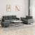 Set de canapele cu perne, 3 piese, gri închis, textil GartenMobel Dekor