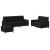 Set de canapele cu perne, 3 piese, negru, textil GartenMobel Dekor