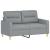 Set de canapele cu perne, 2 piese, gri deschis, material textil GartenMobel Dekor
