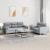 Set de canapele cu perne, 2 piese, gri deschis, material textil GartenMobel Dekor