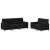 Set de canapele cu perne, 2 piese, negru, material textil GartenMobel Dekor