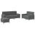 Set de canapele cu perne, 3 piese, gri închis, textil GartenMobel Dekor