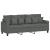Set de canapele cu perne, 4 piese, gri închis, material textil GartenMobel Dekor