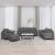 Set de canapele cu perne, 4 piese, gri închis, material textil GartenMobel Dekor