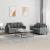 Set de canapele cu perne, 2 piese, gri închis, textil GartenMobel Dekor