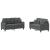 Set de canapele cu perne, 2 piese, gri închis, textil GartenMobel Dekor