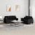 Set de canapele cu perne, 2 piese, negru, textil GartenMobel Dekor
