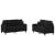 Set de canapele cu perne, 2 piese, negru, textil GartenMobel Dekor