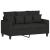 Set de canapele cu perne, 2 piese, negru, textil GartenMobel Dekor