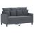 Set de canapele cu perne, 3 piese, gri închis, catifea GartenMobel Dekor