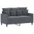 Set de canapele cu perne, 2 piese, gri închis, catifea GartenMobel Dekor