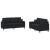Set de canapele cu perne, 2 piese, negru, catifea GartenMobel Dekor