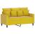 Set de canapele cu perne, 2 piese, galben, catifea GartenMobel Dekor