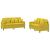 Set de canapele cu perne, 2 piese, galben, catifea GartenMobel Dekor