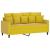 Set de canapele cu perne, 2 piese, galben, catifea GartenMobel Dekor