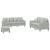 Set de canapele cu perne, 3 piese, gri deschis, catifea GartenMobel Dekor