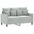 Set de canapele cu perne, 3 piese, gri deschis, catifea GartenMobel Dekor