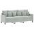 Set de canapele cu perne, 3 piese, gri deschis, catifea GartenMobel Dekor