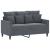 Set de canapele cu perne, 3 piese, gri închis, catifea GartenMobel Dekor
