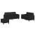 Set de canapele cu perne, 3 piese, negru, piele ecologică GartenMobel Dekor