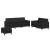 Set de canapele cu perne, 3 piese, negru, piele ecologică GartenMobel Dekor