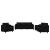 Set de canapele cu perne, 3 piese, negru, textil GartenMobel Dekor