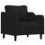 Set de canapele cu perne, 3 piese, negru, textil GartenMobel Dekor