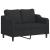 Set de canapele cu perne, 3 piese, negru, textil GartenMobel Dekor