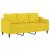 Set de canapele cu perne, 3 piese, galben deschis, textil GartenMobel Dekor