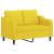 Set de canapele cu perne, 3 piese, galben deschis, textil GartenMobel Dekor