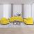 Set de canapele cu perne, 3 piese, galben deschis, textil GartenMobel Dekor