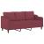 Set canapea cu perne, 3 piese, roșu vin, material textil GartenMobel Dekor