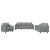 Set de canapele cu perne, 3 piese, gri deschis, textil GartenMobel Dekor