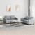 Set de canapele cu perne, 2 piese, gri deschis, textil GartenMobel Dekor