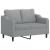 Set de canapele cu perne, 2 piese, gri deschis, textil GartenMobel Dekor