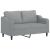 Set de canapele cu perne, 2 piese, gri deschis, textil GartenMobel Dekor
