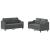 Set de canapele cu perne, 2 piese, gri închis, textil GartenMobel Dekor