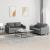 Set de canapele cu perne, 2 piese, gri închis, textil GartenMobel Dekor