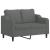Set de canapele cu perne, 2 piese, gri închis, textil GartenMobel Dekor
